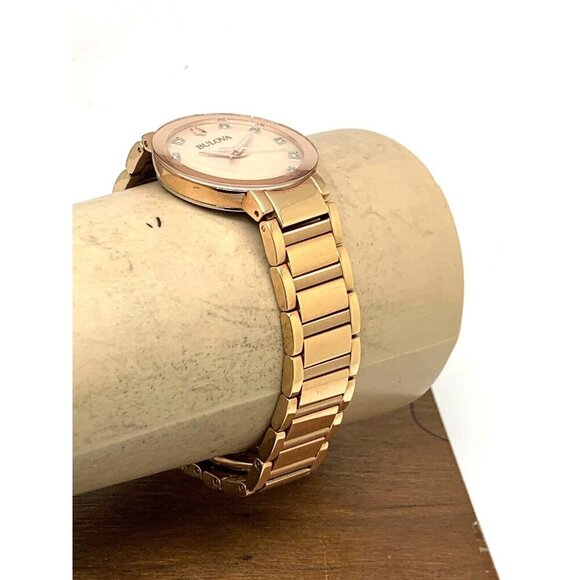 Bulova Women's Watch 97P132 Quartz Diamond Dial Rose Gold Stainless Stee… - Picture 13 of 15